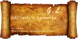 Gáspár Leonetta névjegykártya